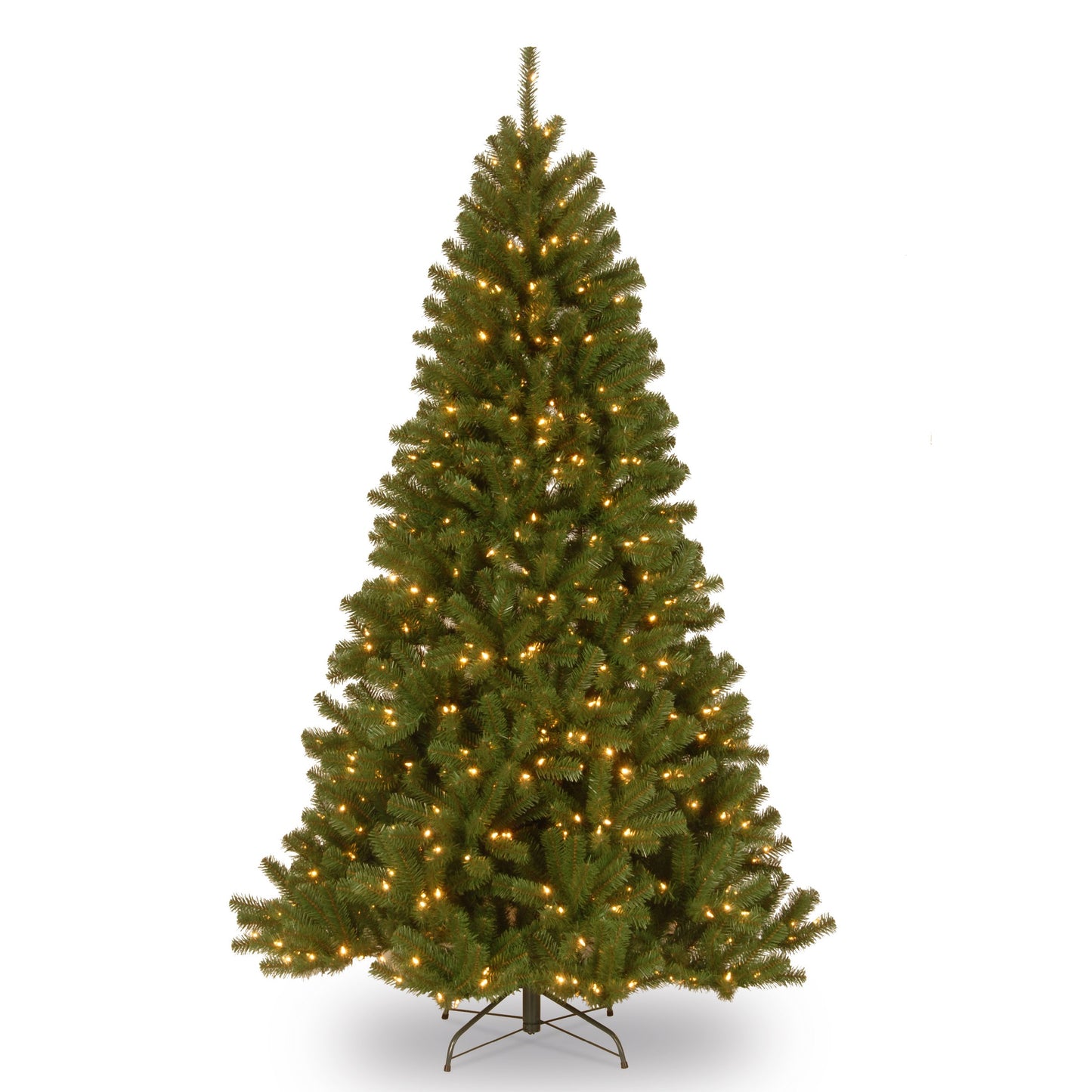 National Tree Company Pre-Lit Artificial Full Christmas Tree, Green, North Valley Spruce, White Lights, Includes Stand, 4.5 Feet