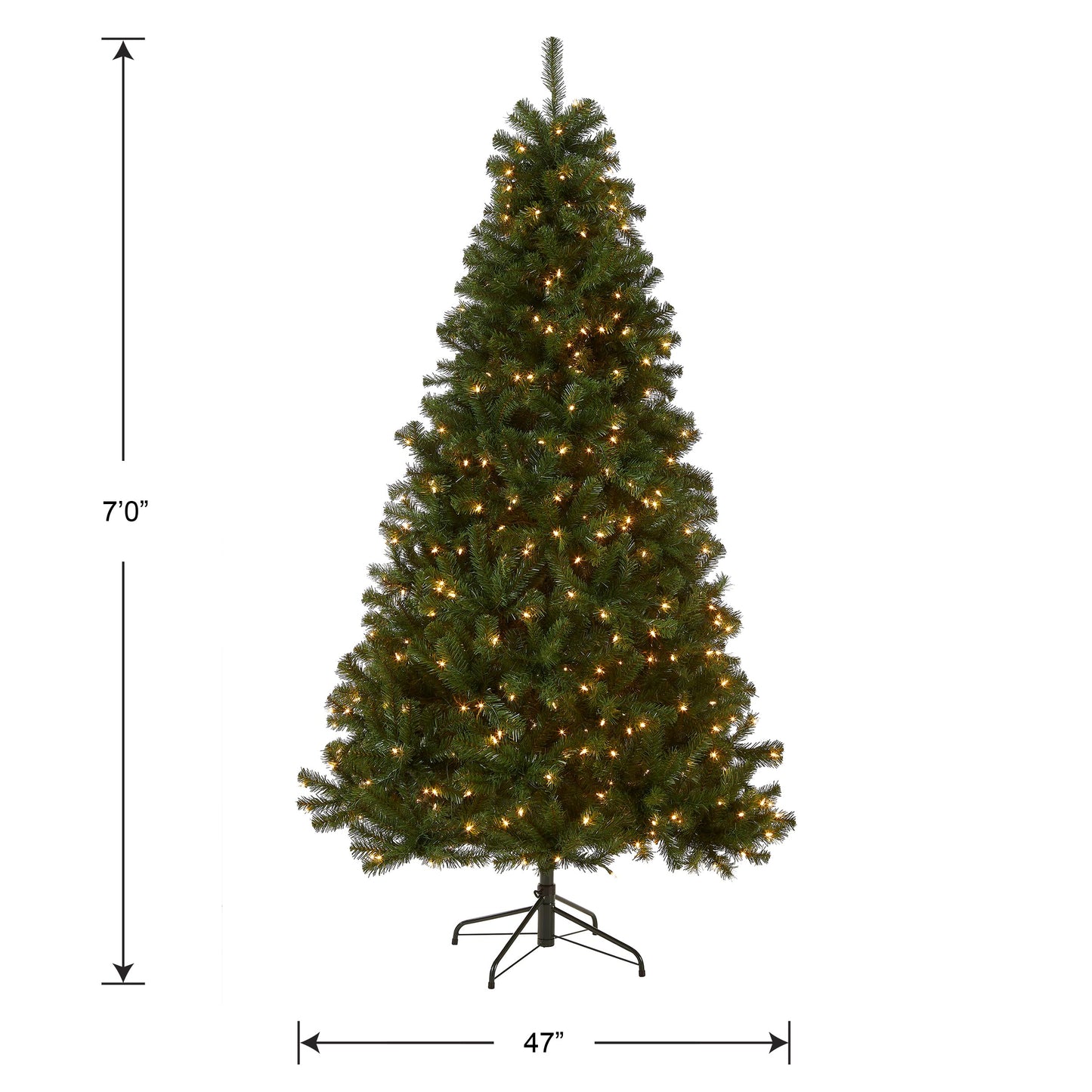 National Tree Company Pre-Lit Artificial Full Christmas Tree, Green, North Valley Spruce, White Lights, Includes Stand, 4.5 Feet