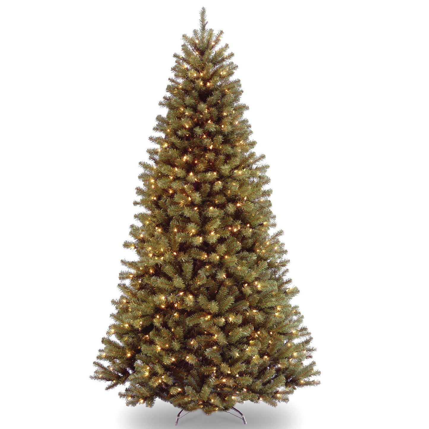 National Tree Company Pre-Lit Artificial Full Christmas Tree, Green, North Valley Spruce, White Lights, Includes Stand, 4.5 Feet