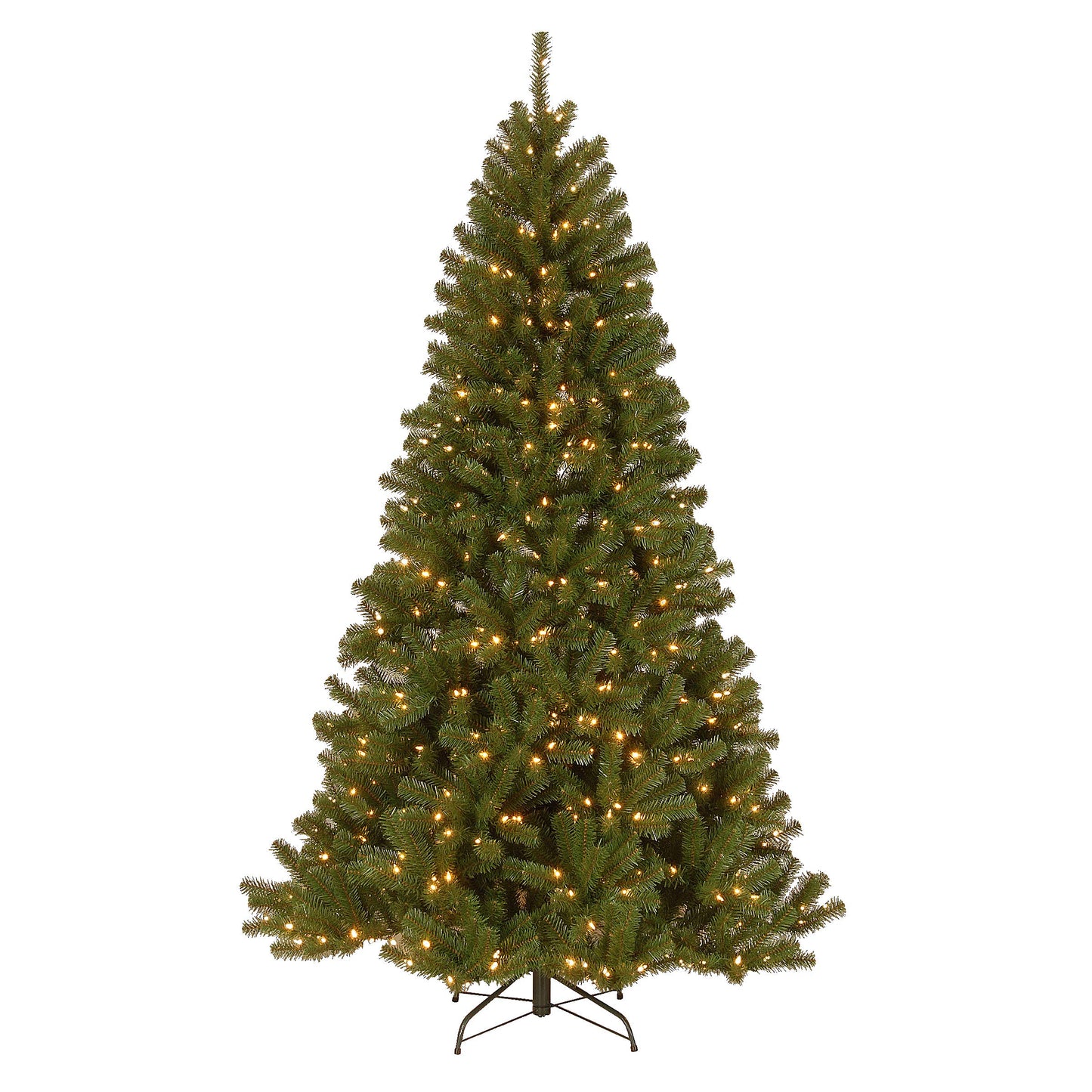 National Tree Company Pre-Lit Artificial Full Christmas Tree, Green, North Valley Spruce, White Lights, Includes Stand, 4.5 Feet