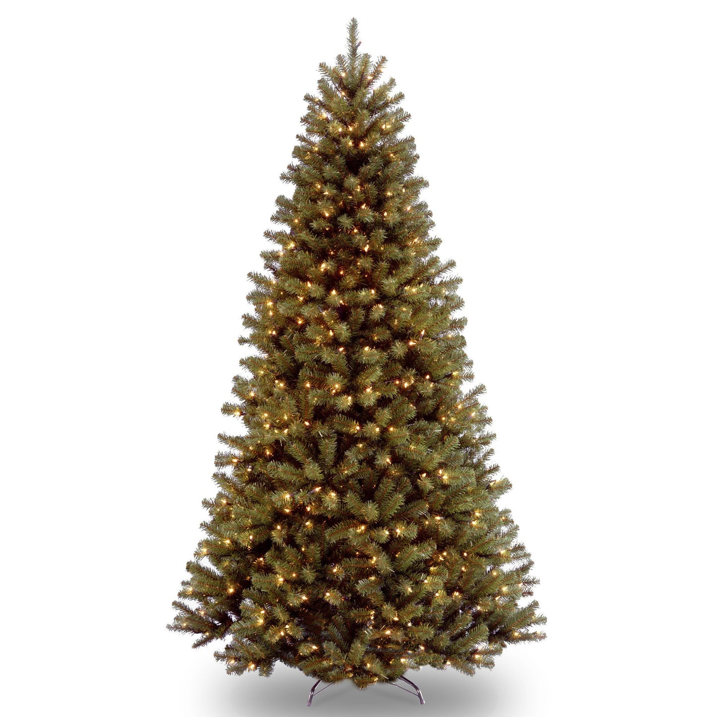 National Tree Company Pre-Lit Artificial Full Christmas Tree, Green, North Valley Spruce, White Lights, Includes Stand, 4.5 Feet